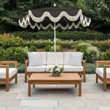 Collins 9 ft. Classic Cottage Tassel Market Patio Umbrella